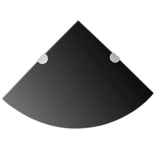 vidaXL Hoekschappen 2 st met chromen dragers 35x35 cm glas, Huis en Inrichting, Woonaccessoires | Wandplanken en Boekenplanken