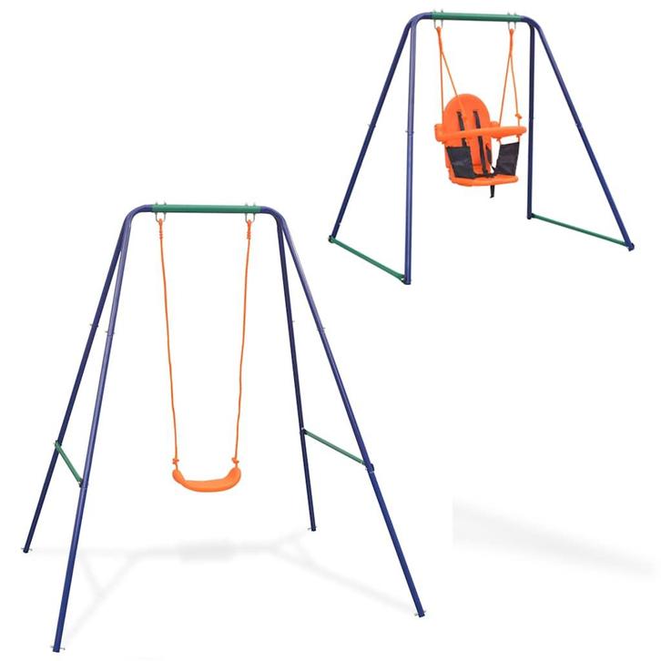 vidaXL Schommel voor peuters 2-in-1 oranje, Kinderen en Baby's, Speelgoed | Buiten | Speeltoestellen, Nieuw, Verzenden