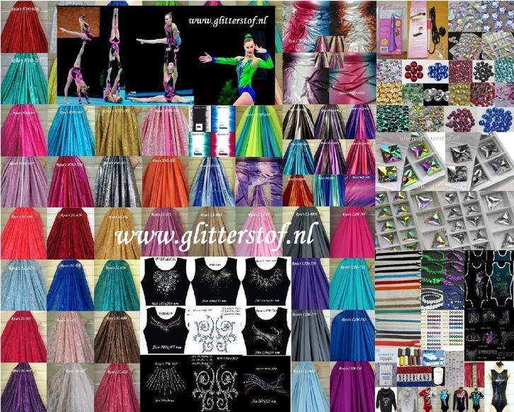 Turnpakje Stoffen,Glitterstof,Stretchstof,Hologram,4-Way,, Sport en Fitness, Turnen, Nieuw