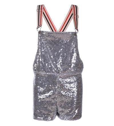 Tuinbroek Glitter Zilver kort, Hobby en Vrije tijd, Feestartikelen, Feestartikel, Nieuw, Verzenden