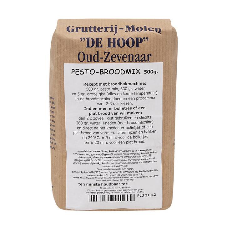 Molen de Hoop Pesto Broodmix 500gr, Hobby en Vrije tijd, Taarten en Cupcakes maken, Nieuw, Verzenden