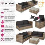 2dekans | tectake® - wicker zitgroep loungeset voor 4, Huis en Inrichting, Tafels | Eettafels, Ophalen of Verzenden, Zo goed als nieuw