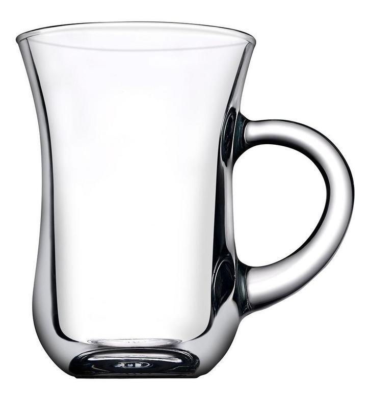 GGM Gastro | (48 stuks) Theeglas met handvat - AQUA - 140 ml, Huis en Inrichting, Keuken | Servies, Effen, Nieuw, Verzenden