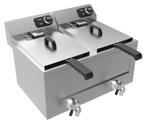 Combisteel Friteuse | Elektrisch | 8+8L | 2x 230v | Aftapkra, Ophalen of Verzenden, Nieuw in verpakking