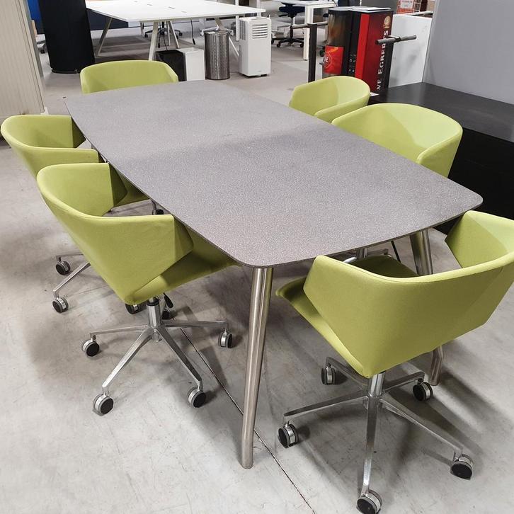 Alvito betonglazen design tuintafel met RVS frame NIEUW - 21, Huis en Inrichting, Tafelonderdelen, Ophalen of Verzenden