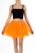 KIMU® Tutu Oranje Tule Rokje XL XXL 3XL Blacklight Petticoat, Ophalen of Verzenden, Nieuw, Carnaval, Kleding
