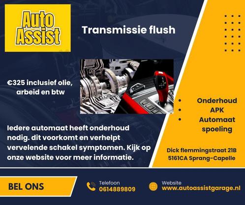 Transmissie flush, Diensten en Vakmensen, Auto en Motor | Monteurs en Garages, Apk-keuring, Autoruitschadeherstel, Bandenservice