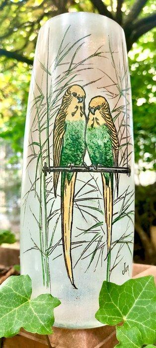 Legras & Cie. - Vaas - Art Nouveau met geëmailleerde, Antiek en Kunst, Antiek | Glas en Kristal