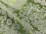Damastgroen Bekledingstof met Barokpatroon - Meubelstof - 3