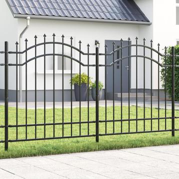 vidaXL Tuin Hek Grijs 165 cm Poedergecoat staal beschikbaar voor biedingen
