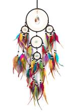 Dromenvanger Regenboog Gekleurde Dreamcatcher Veren Bohemian, Ophalen of Verzenden, Nieuw, Feestartikel, Carnaval