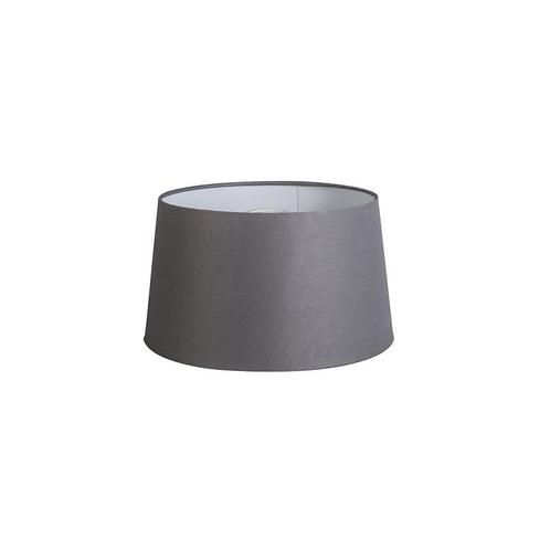 Linnen lampenkap grijs rond schuin 35/30/18, Huis en Inrichting, Lampen | Lampenkappen, Minder dan 25 cm, Rond, Grijs, Nieuw