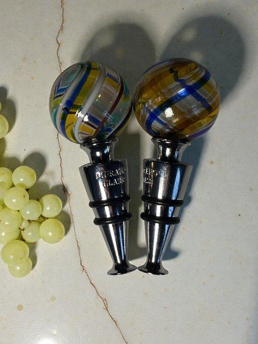 sculptuur, Coppia tappi bottiglia in vetro di Murano, Antiek en Kunst, Antiek | Glas en Kristal