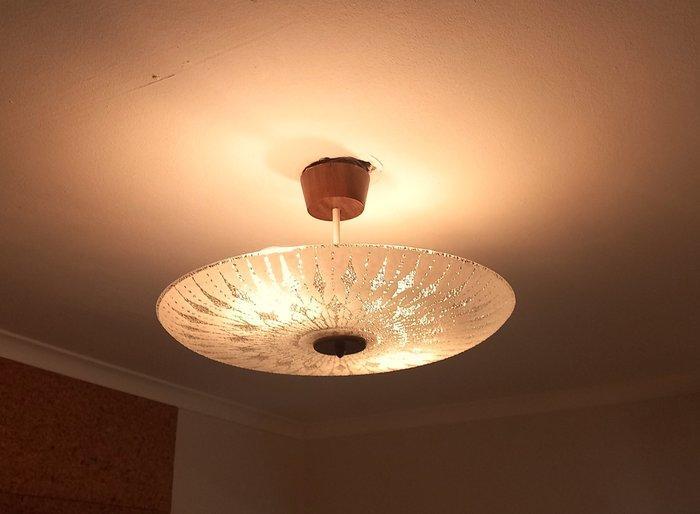 Plafondlamp - Glas, Hout - Schaallamp, Huis en Inrichting, Overige Huis en Inrichting