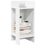 vidaXL Bijzettafels 2 st met plank 25,5x27x60 cm wit, Verzenden, Nieuw