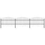 vidaXL Tuinhek met speerpunt staal 537x125 cm zwart, Tuin en Terras, Schuttingen, Verzenden, Nieuw, IJzer, 1 tot 2 meter