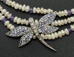 Kraag van Natural Perlas de Rio Salvaje; Tanzaniet en, Antiek en Kunst