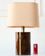 Aldo Tura - Tafellamp - Leder, Geitenleer, Hout, Messing - H