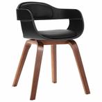 vidaXL Eetkamerstoel gebogen hout en kunstleer, Huis en Inrichting, Stoelen, Verzenden, Nieuw, Zwart