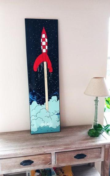Tintin - Emaillebord Kuifje - Emaillerie Belge : Raket naar beschikbaar voor biedingen