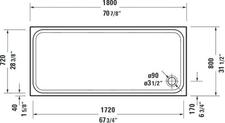 Duravit Douchebak van €499.00 voor €351.79, Doe-het-zelf en Verbouw, Sanitair, Douche, Nieuw, Ophalen of Verzenden