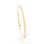 Gouden gesloten Figaro schakel armband | 19,5 cm (unisex), Sieraden, Tassen en Uiterlijk, Armbanden, Ophalen of Verzenden, Gebruikt