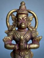 sculptuur, Hanumn in añjali mudr – Bronzo votivo, India, Antiek en Kunst