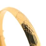 18 Krt. Gouden slavenarmband met gravures | Ø 61,6 mm, Ophalen of Verzenden, Gebruikt, Overige kleuren, Goud
