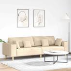 vidaXL Stoffen Bank met kussen Crème 208 cm Stof, Huis en Inrichting, Verzenden, Nieuw, Stof, Minder dan 150 cm
