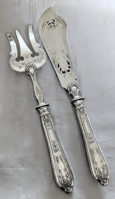 Serveerset voor vis (2) - .950 zilver - Zonder reserveprijs, Antiek en Kunst, Antiek | Goud en Zilver