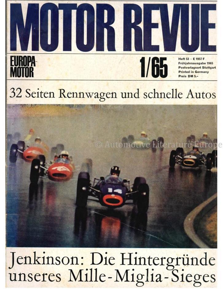 1965 MOTOR REVUE MAGAZINE 53 DUITS, Boeken, Auto's | Folders en Tijdschriften