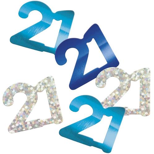 21 Jaar Confetti Zak Blauw 14gr, Hobby en Vrije tijd, Feestartikelen, Nieuw, Verzenden