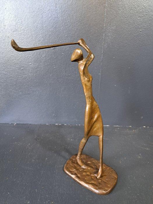 Beeld, Golfspeler in brons - 25 cm - Brons, Antiek en Kunst, Curiosa en Brocante