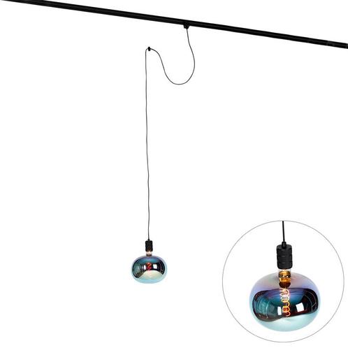 Hanglamp met rail ophanging zwart incl. LED G220 - Cavalux, Huis en Inrichting, Lampen | Spots, Nieuw, Glas