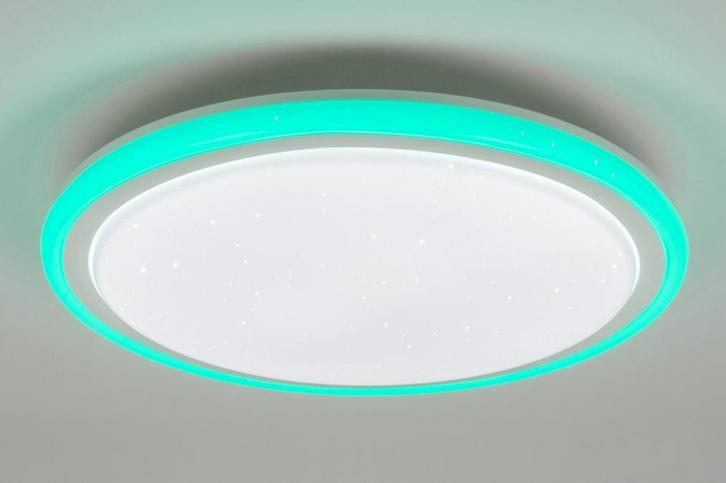 Rietveld Plafondlampen - Wit, RGB Multicolor - Kunststof, Huis en Inrichting, Lampen | Plafondlampen, Verzenden