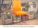 Leren eetkamerstoel Remix - Toledo Mandarin (oranje) -, Huis en Inrichting, Stoelen, Overige kleuren, Nieuw, Ophalen of Verzenden