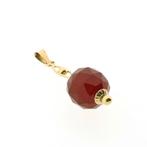 Gouden kogel hanger met carneool | Vintage (vintage hanger), Ophalen of Verzenden, Gebruikt, Goud, Overige merken
