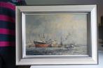 M. de Jongere (1912-1977) - Havenzicht met schepen, Antiek en Kunst