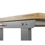 Werkbank grijs 120 cm met hardhouten blad - open model, Nieuw, Ophalen of Verzenden