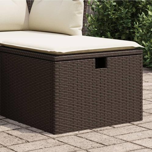 vidaXL Tuinkruk met kussen 55x55x37 cm poly rattan bruin, Tuin en Terras, Tuinsets en Loungesets, Nieuw, Rotan, Verzenden