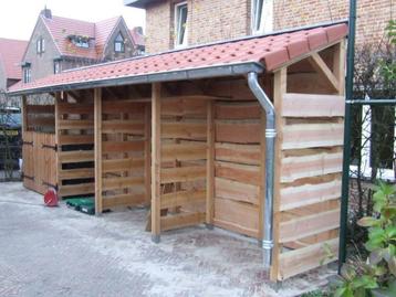 houtberging, overkapping, berging, haardhout beschikbaar voor biedingen