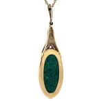 Gouden hanger met zwarte opaal en roosdiamant 14 krt, Sieraden, Tassen en Uiterlijk, Kettinghangers, Ophalen of Verzenden, Nieuw