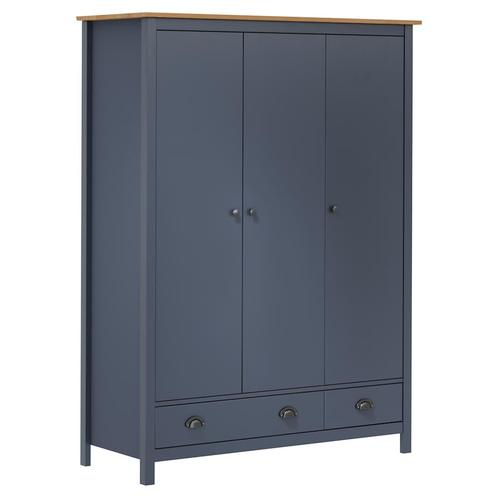 vidaXL Kledingkast Hill 3 deuren 127x50x170 cm grenenhout, Huis en Inrichting, Kasten | Kledingkasten, Nieuw, Verzenden