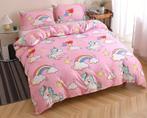 Eenpersoons Dekbedovertrek 140 x 200 - Unicorn - Roze, Huis en Inrichting, Verzenden, Nieuw