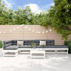 vidaXL 7-delige Loungeset massief grenenhout wit, Verzenden, Nieuw, 7 zitplaatsen, Loungeset