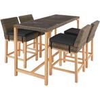 Wicker bartafel Lovas met 4 stoelen Latina - natuur, Verzenden, Nieuw
