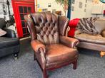 Chesterfield Maarssen !! Vintage Leren Chesterfield Fauteuil, Huis en Inrichting, Fauteuils, Ophalen, Gebruikt, Leer, CHESTERFIELD