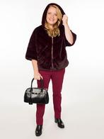 Coat Faux Fur Bordeaux, damesjas, Kleding | Dames, Jassen | Winter, Verzenden, Nieuw