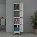 [en.casa] Lockerkast Joroinen 180x38x45 cm staal met 4 deure, Verzenden, Nieuw