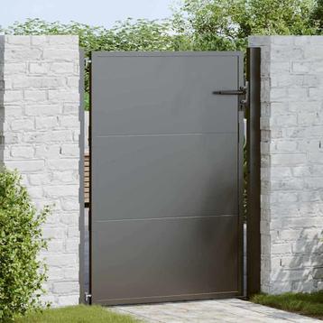 vidaXL Tuinpoort, Tuindeur 105x200 cm Cortenstaal Zwart 100 beschikbaar voor biedingen
